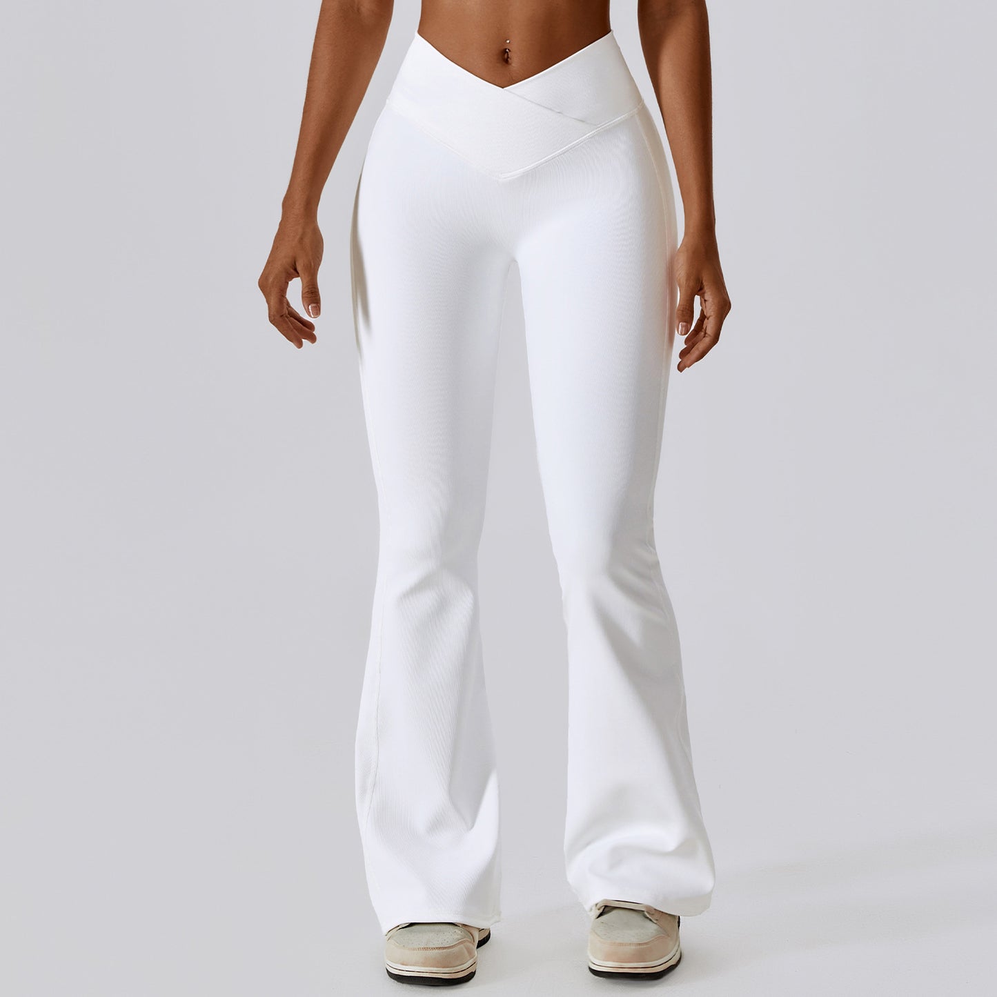 Legging évasé femme taille croisée sport
