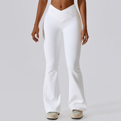 Legging évasé femme taille croisée sport