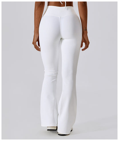 Legging évasé femme taille croisée sport