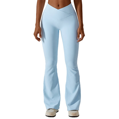 Legging évasé femme taille croisée sport