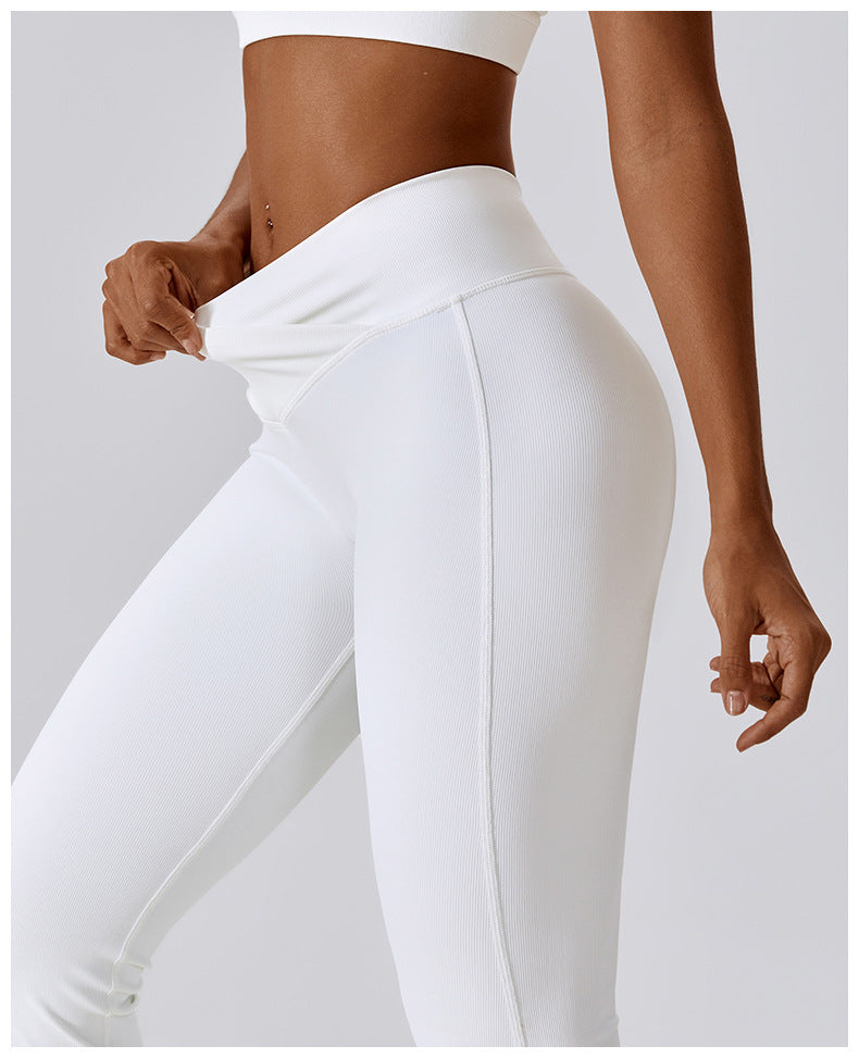 Legging évasé femme taille croisée sport