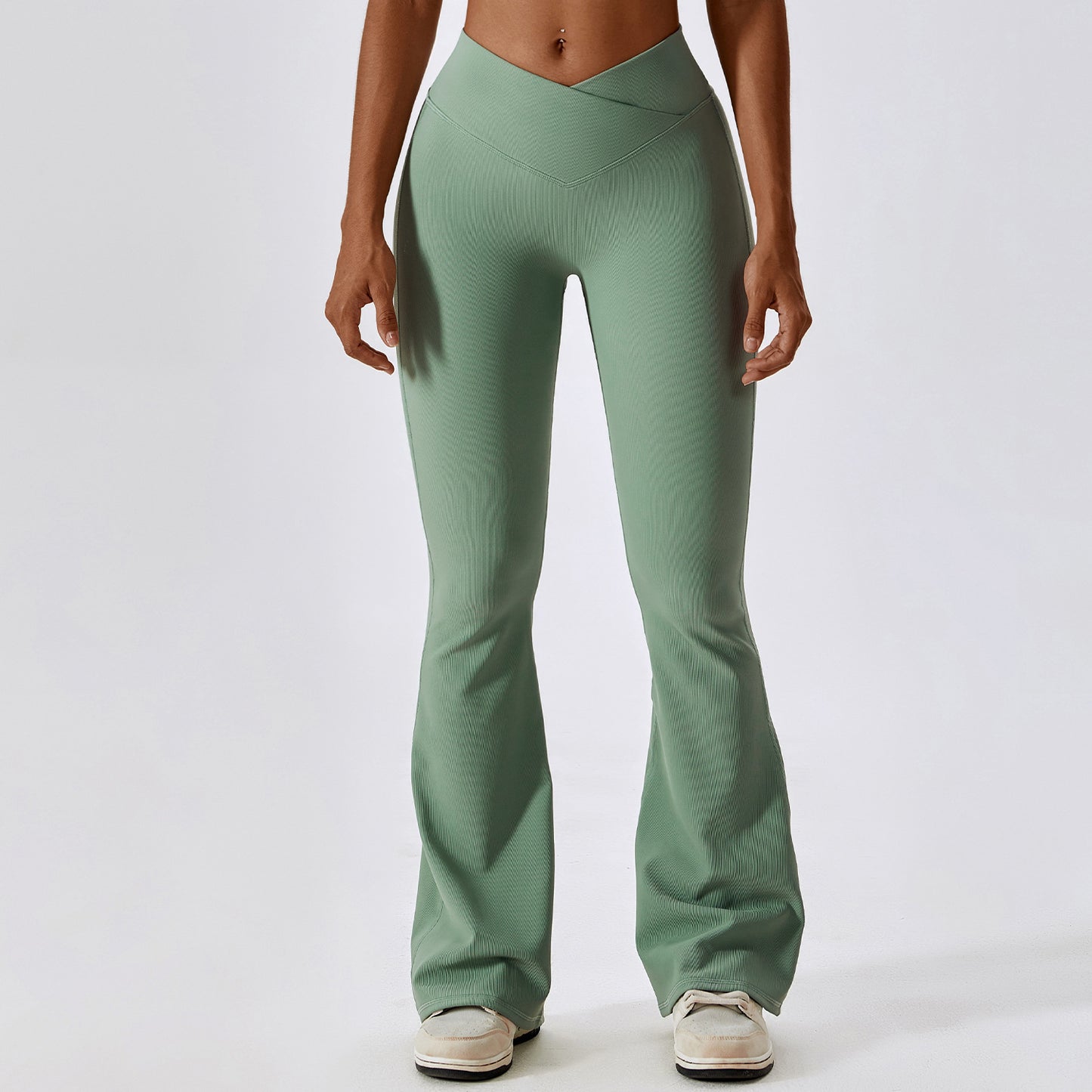 Legging évasé femme taille croisée sport