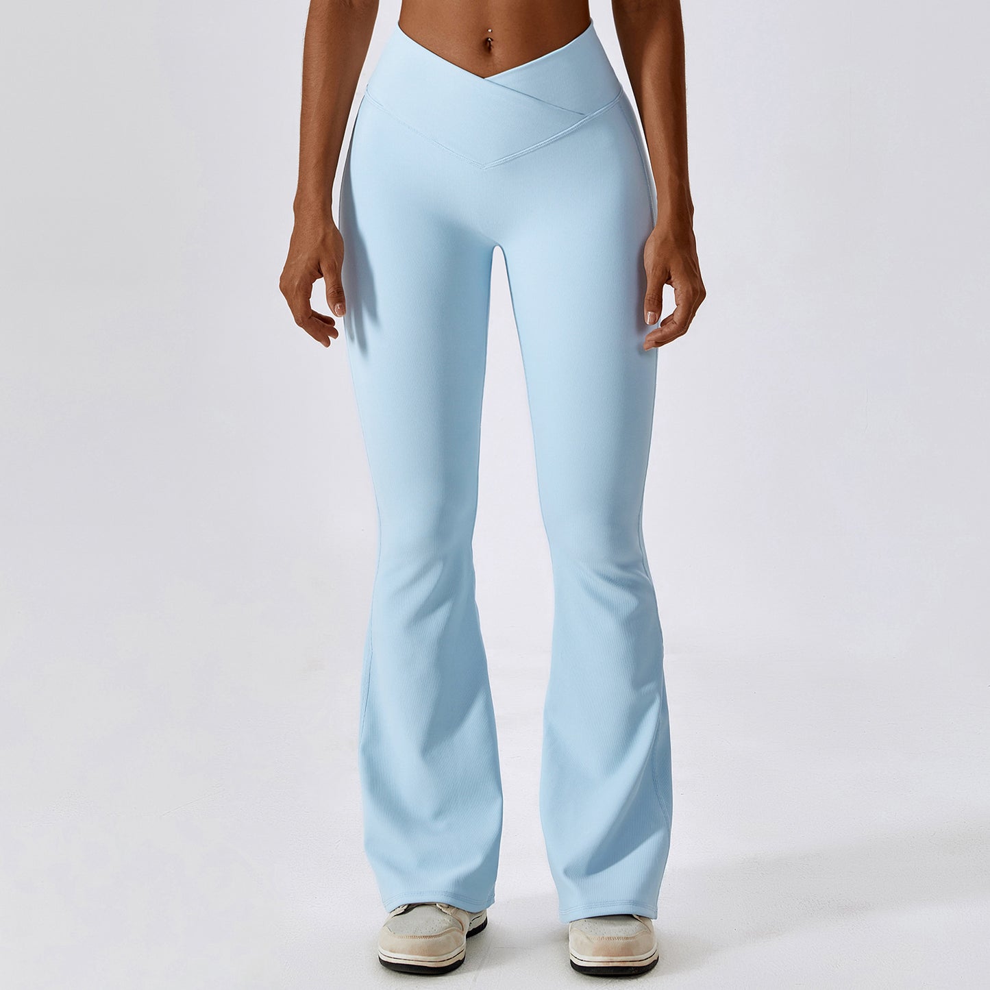 Legging évasé femme taille croisée sport