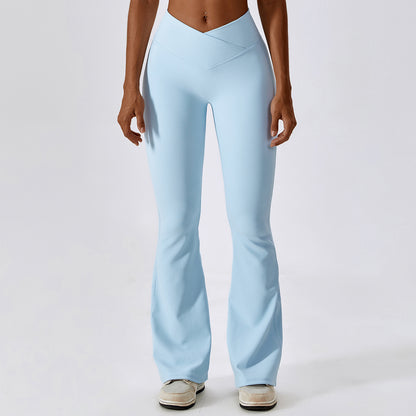 Legging évasé femme taille croisée sport