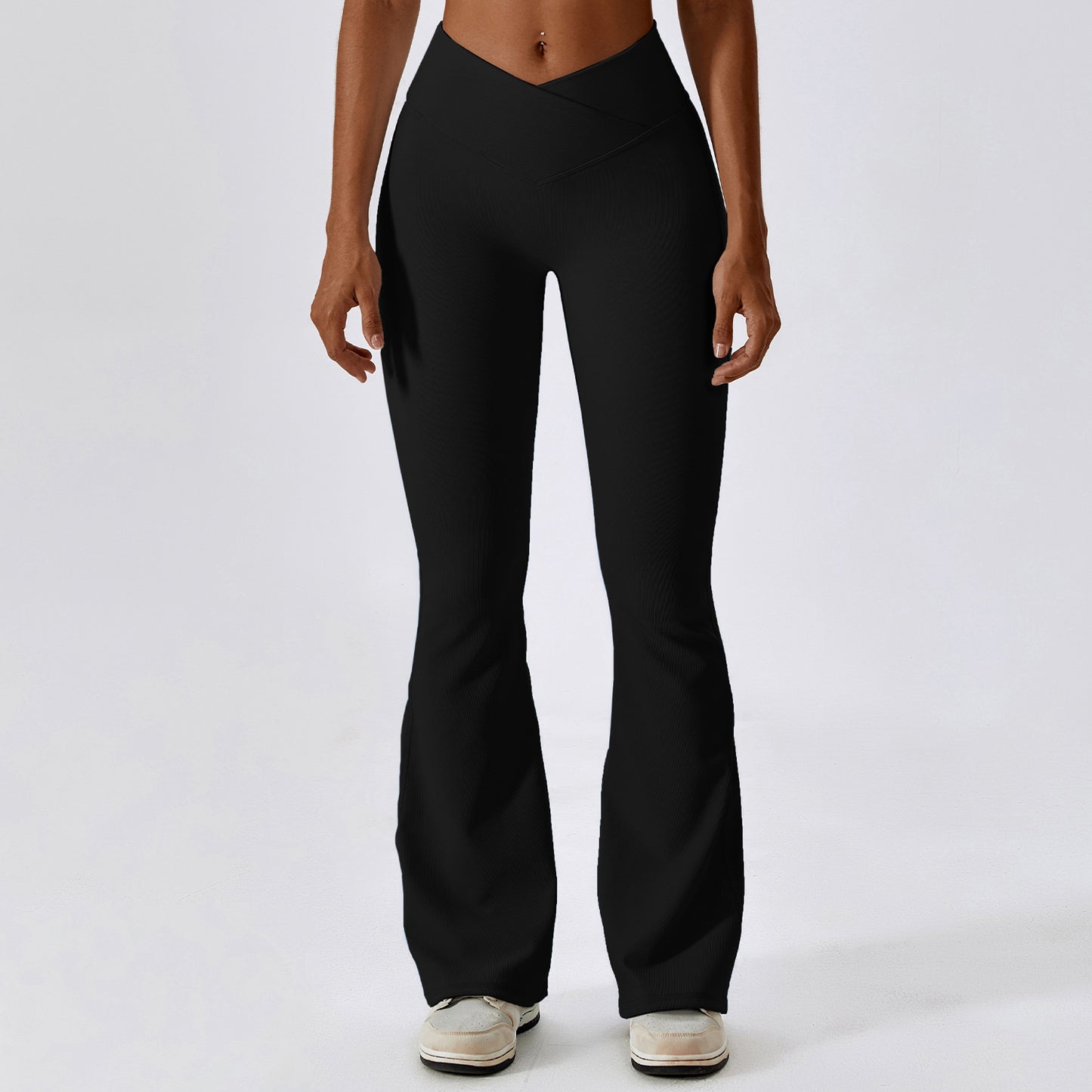Legging évasé femme taille croisée sport