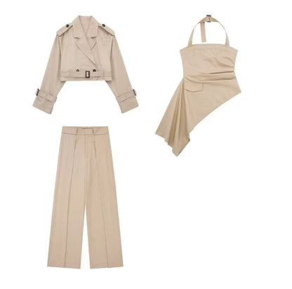 Ensemble Trench Ceinturé et Pantalon Chic