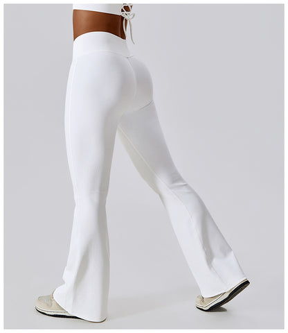 Legging évasé femme taille croisée sport