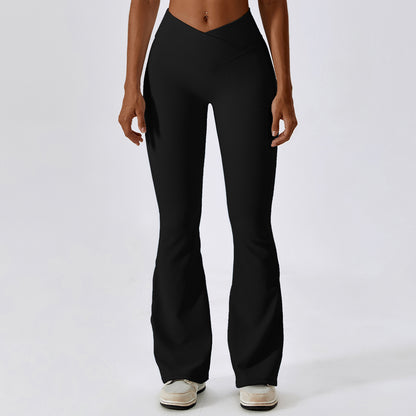 Legging évasé femme taille croisée sport
